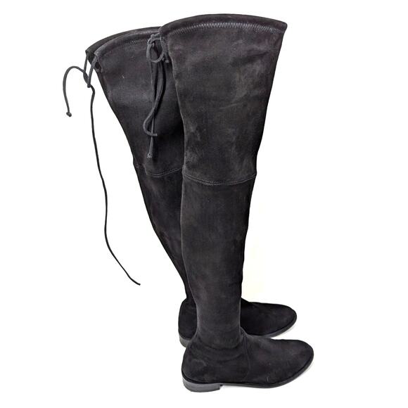 Stuart Weitzman Lowland Black Suede Over The Knee Boots Size 7.5 Womens Preowned - Picture 4 of 13